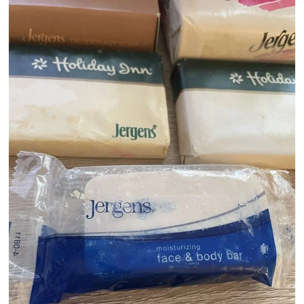 Vintage Jergens Bar Soap Lot 5 piece Hotel Size Mixed x 4 Full‎ Size Mild x 1
